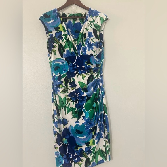 Lauren Ralph Lauren Blue Floral Wrap Sheath
Dress sz 10 - Picture 2 of 5